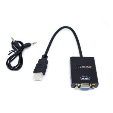Imagem de Cabo Adaptador Conversor Hdmi Para Vga Com Saída P2 De Áudio - VIL