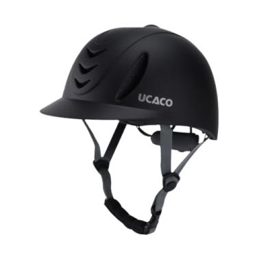 Imagem de Dynwave Capacete de cavalgada, chapéu equestre, suprimentos de ventilação, chapéu de cavaleiro, boné de pilotagem profissional ajustável, capacete equestre, Preto