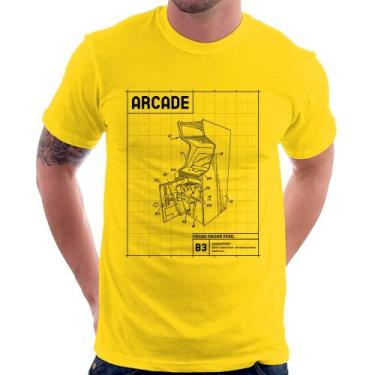 Imagem de Camiseta Arcade Fliperama Projeto - Foca na Moda, Amarelo, G