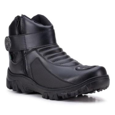 Imagem de Bota Coturno Militar Motociclista Ziper Lateral Crshoes 8018, Preto, 3