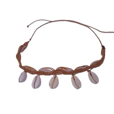 Imagem de Gargantilha Macramê Bege com Búzios, Artesanal