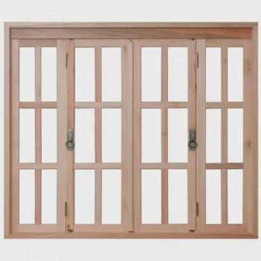 Imagem de Janela de Madeira Pantográfica 120x150cm Com Caixilho 9,4cm ewk 396 Rondosul