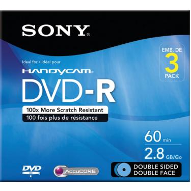 Imagem de Dvd-r Sony 3DMR60DSR1HC, 8 cm, dupla face, pacote com 3 lados e aba