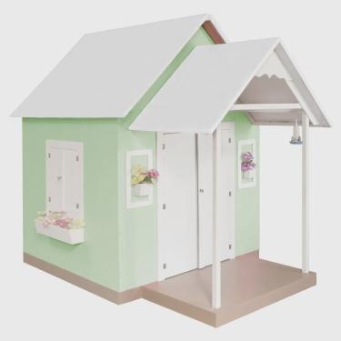 Imagem de Casinha de Brinquedo com Telhado Branco/Verde - Criança Feliz