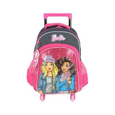 Imagem de Mochila De Rodinhas 360 Escolar Com Led Barbie Jeans Azul