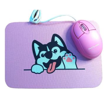 Imagem de Combo Mouse Multilaser Rosa Mo304 + Mouse Pad Cachorro