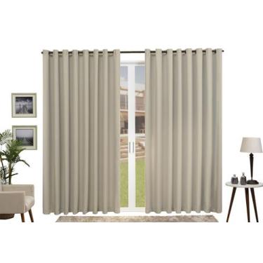 Imagem de Cortina  Lisa Corta Luz Ilhós tabaco 4,00x2,80 - Empório Luz, Avelã