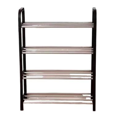 Imagem de Sapateira 4/5 Andares Organizador De Sapatos Tenis 8 Pares Desmontavel Sapateira Hall De Entrada Estante Organizadora(4 Andar Preta -1 unidade)