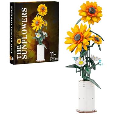 Imagem de BlockPro Upgrade Sunflower Building Set for Adults Teens, Botanical Collection Flower Bouquet with Vase, Gift for Birthday Mother's Day Anniversary, Pretty Home Decor for Flower Lovers (821pcs)
