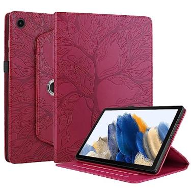Imagem de TIPOYOROO Capa giratória para A9 de 8,7 polegadas lançado em 2023, rotação de 360 graus, capa fólio de couro PU premium com suporte para caneta para tablet Samsung Galaxy Tab A9 (SM-X110/X115/X117) - vermelho