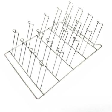 Imagem de Super Escorredor Porta Copos De Parede 12 20 24 e 30 Lugares Aço Cromado Para Bar e Restaurante(20 Copos)