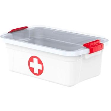 Imagem de Caixa Primeiros Socorros Organizadora De Medicamentos e Remédios C/ 2 Travas 3L ou 1,6L(Caixa 3 Litros)