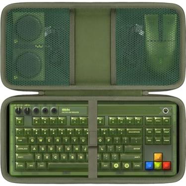 Imagem de co2CREA Estojo Rígido De Viagem Compatível Com Teclado Mecânico Retrô 8Bitdo Com 87 Teclas E Dois Botões Superprogramáveis (Estojo Verde)