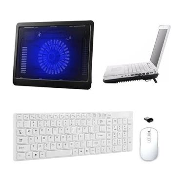 Imagem de BDNET, Teclado, Mouse E Suporte Cooler Para Notebook Hp - Branco