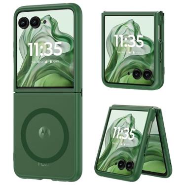 Imagem de DUEDUE Capa magnética para Motorola Razr Plus 2025/2024, Moto Razr 50 Ultra 5G, capa protetora à prova de choque para Motorola Razr+ Plus 2025/2024/Moto Razr 50 Ultra 5G 6,9 polegadas, verde