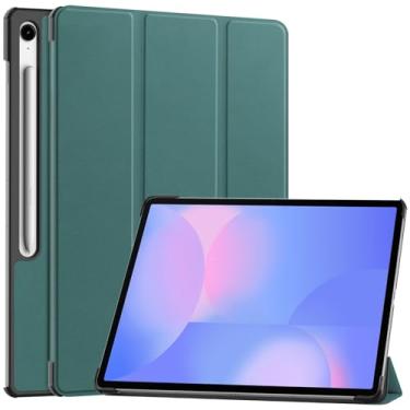 Imagem de DWaybox Capa para Samsung Galaxy Tab S10 FE+ / S10 FE Plus 33.3 cm X620 / X626B – Capa Folio Fina com Suporte Ajustável | Proteção à Prova de Choque e Capa Rígida Ultraleve - Verde Escuro