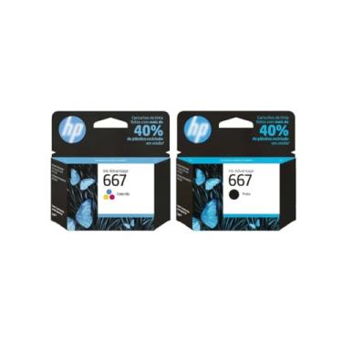 Imagem de Kit Cartucho de Tinta 667 Preto e Colorido para Impressora, Conjunto de 2, combo, black, color, tricolor, preço, do mercado, bk, cl.