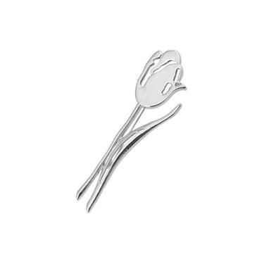 Imagem de Broche de flor de tulipa delicada para mulheres, mulheres, banhado a ouro/prata, alfinetes de lapela florais elegantes para vestido, acessórios de terno, boutonniere, corsage, festa de casamento