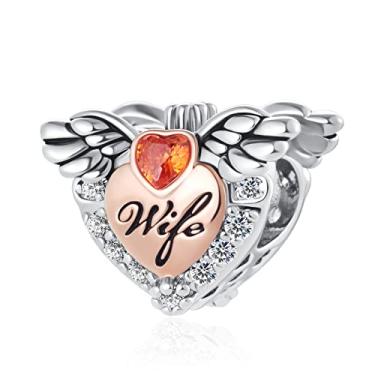 Imagem de DWJSu Pulseira CharMS de Natal Esposa Mama Bea Contas Borrão Cristal Borboleta Girassol Cruz Religioso CharMS, Cristal, Base