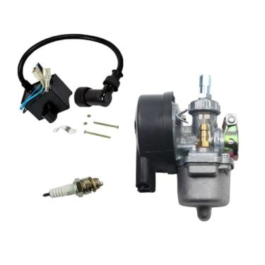 Imagem de jtfrkope Carburador de motor de bicicleta para 2 tempos 49cc 66cc 80cc 100cc kit de motor motorizado de bicicleta com módulo de bobina e vela de ignição