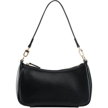 Imagem de Bolsa de ombro Gumhay para mulheres em couro PU preta