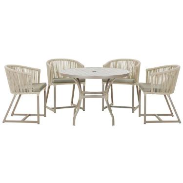 Imagem de Mesa com 4 Cadeiras de Jantar Roma 100cm e Noronha em Aluminío
