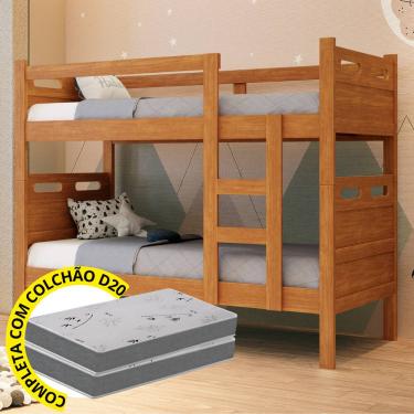 Imagem de Beliche Solteiro Barreto Lonçarcci Reforçada Grade Colchões D20 Bordado