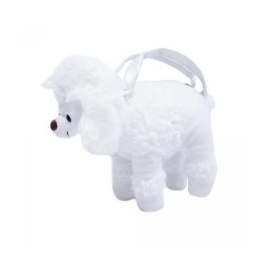 Imagem de Bolsa Cachorro Poodle Pink 23X23cm Pelúcia - Fofy Toys, Branco