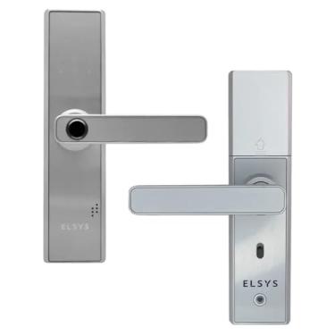 Imagem de Fechadura Digital de Embutir com Biometria, Elsys, ESF-DE2000B, Prata - Abertura via Biometria e Senha Numérica