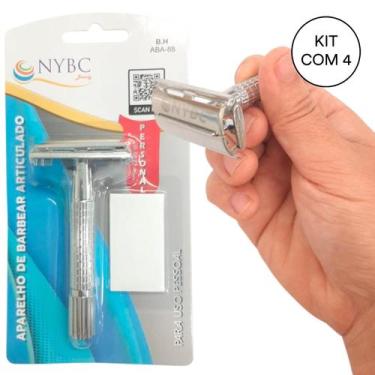 Imagem de Kit 4 Aparelho De Barbear, Articulado C/ Lamina Inox NYBC - NYBC Beaut