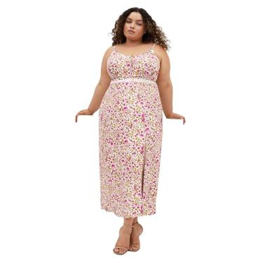 Imagem de City Chic Vestido feminino plus size - Maxi floral doce, Ervilha doce, 46