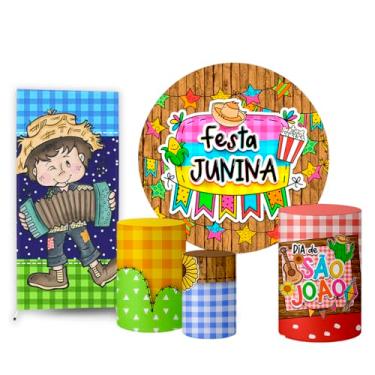 Imagem de Trio Capas Cilindro + Painel Redondo + Lateral Festa Junina (K2FJN0008)
