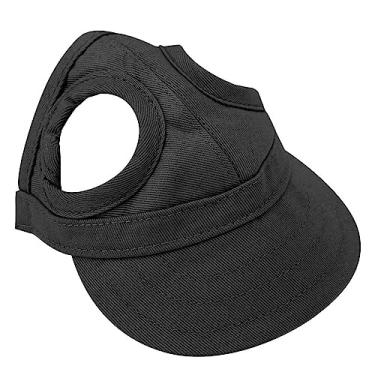 Imagem de Pet Sunbonnet Cap Cap Protection UV Chapéu de Lona Ajustável Com Design de Orelhas Arrebatadas para Atividades Ao Ar Livre Em Azul Preto Rosa (L)