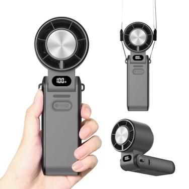 Imagem de Rican Ventilador turbo portátil portátil, operado por bateria de 1 a 100 velocidades, ventilador manual 3 em 1 com ventilador de resfriamento Air Turbo Tech para viagens, acampamento, ao ar livre e