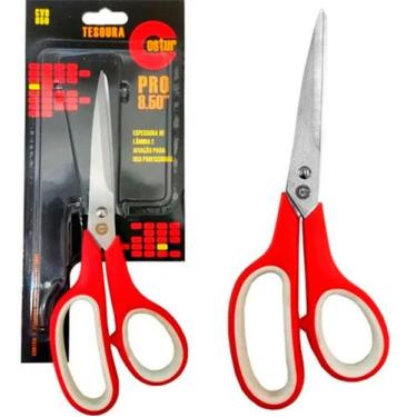 Imagem de Tesoura Multiuso Cabo Emborrachado 21cm Lamina Aço Inoxdavel - Costur