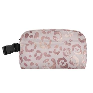Imagem de TSENQUE Lancheira personalizada de pele de leopardo com design de ouro rosa para mulheres, meninas, lancheira masculina e infantil, lancheira para trabalho, macia, floral, para alimentos, bolsa