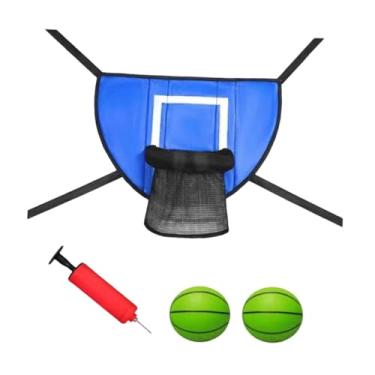 Imagem de Generic Mini cesta de basquete para trampolim, acessórios de fixação para trampolim, gol de treinamento, jogo ao ar livre, suporte universal para basquete, Azul