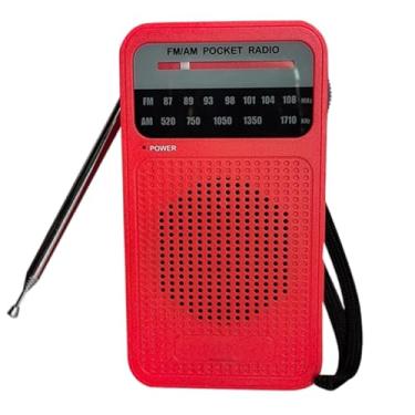 Imagem de Rádios AM FM portáteis com rádio transistor operado por bateria de recepção de longo alcance com conectores de fone de ouvido para alto-falante prático para uso interno e externo de emergência