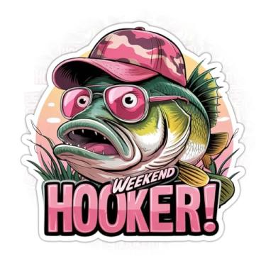 Imagem de 3 peças adesivos de prostituta de fim de semana presentes adesivos engraçados de citação de pesca peixe robalo na tampa para pescadores e fim de semana ao ar livre decalque de carro para laptop