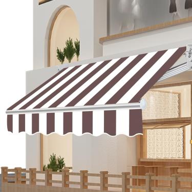 Imagem de Substituição De Lona 12.8x13.1ft / 390x400cm Toldo Sombra Toldos Para Pátio Sombra Retrátil Lona (sem Moldura) Preto Branco Padrão De Listras Sombra Ao Ar Livre Enrolar, Brown, 11.8x13.1FT / 360x400CM