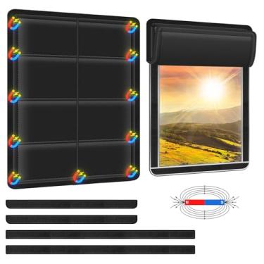 Imagem de Persiana de janela para trailer, capa de janela blackout magnética para trailer com proteção UV e recursos de privacidade, revestimento prateado refletivo de tecido impermeável de isolamento 63,5 cm