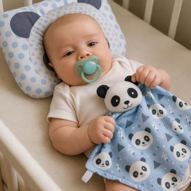 Imagem de Kit de Naninha Paninho com Bichinho Pelúcia + Travesseiro Anatômico Be