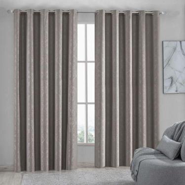 Imagem de Cortina Iza Jacquard Estampado Floral 3,00x2,60m Sala Quarto Varão 3m 