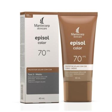 Imagem de Protetor Solar Mantecorp Episol Color Tom 3 Médio Fps70 40ml