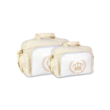 Imagem de Kit Sacola e Frasqueira Bebê Mave Baby Liso, Bege