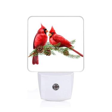 Imagem de EMXION Luz Noturna Red Bird, Com Tomada De Parede, Lâmpada Led, Adequada Para Quartos, Cozinhas, Banheiros, Etc. Sensor Automático Do Anoitecer Ao Amanhecer, Economia Energia
