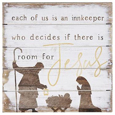 Imagem de Simply Said, INC Perfect Pallets Petites - Room For Jesus, 15 x 15 cm Placa de madeira rústica PET2075
