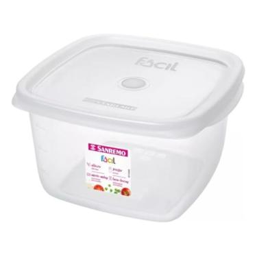 Imagem de Pote para Alimentos Sanremo Linha Facil, 3.7L, Transparente, Vai ao Freezer e Micro-ondas