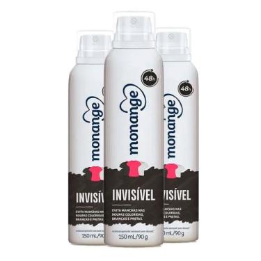 Imagem de Kit Desodorante Aerosol Monange Invisível 90g - 3 unidades