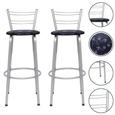 Imagem de Kit 2 Banco Banquetas Alta Bar Balcão Cozinha Gourmet Bistrô Bancada A